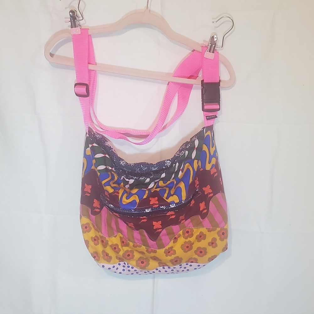 Homemade Color-blocked Crossbody Bag
